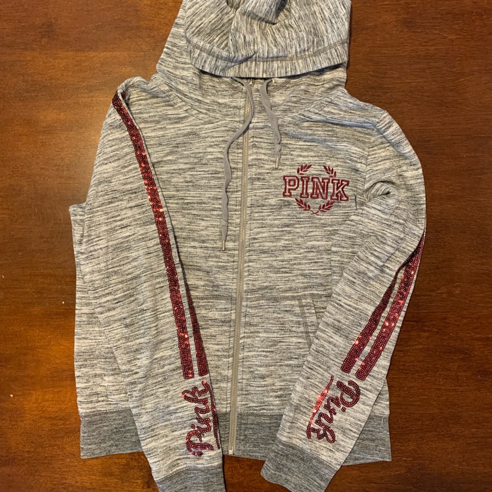 Pink brand full zip jacket w/hood - Women’s Large